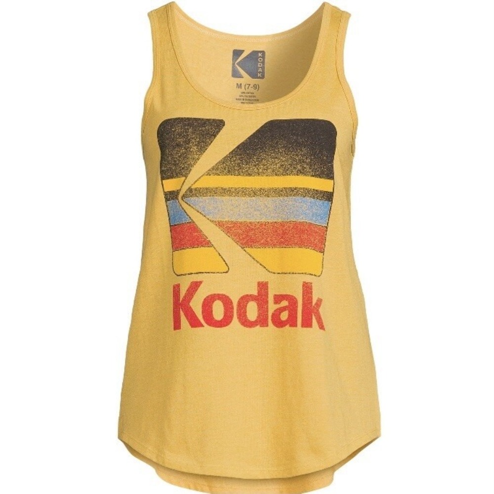 Kodak Vintage Look Juniors TShirt XXXL 21 Sleeveless New with Tags Golden Yellow